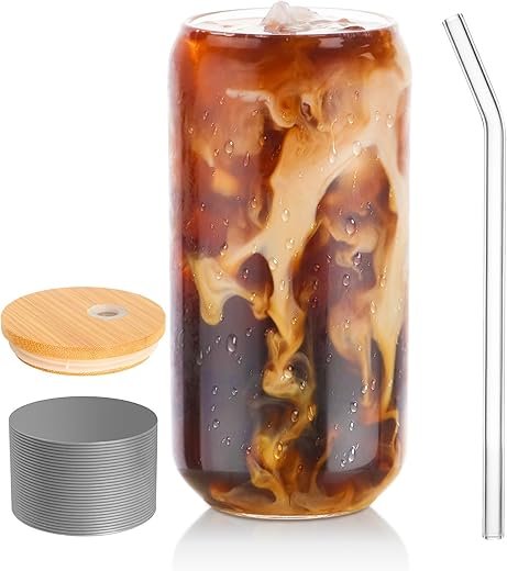 BEWAVE 16oz Can Shaped Drinking Glass - Insulated & Stylish!