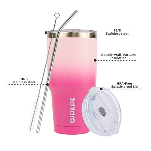 Cherry Blossom 30oz Insulated Tumbler with Lid & Straw