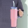 EALGRO 40 oz Insulated Tumbler with Handle & Straw