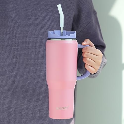 EALGRO 40 oz Insulated Tumbler with Handle & Straw