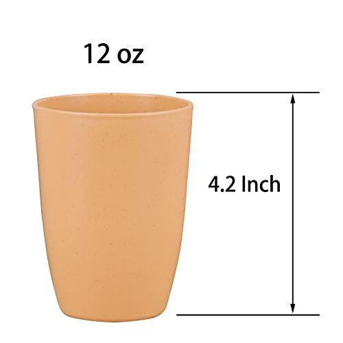 LuckyZone 12oz Eco-Friendly Wheat Straw Cup Set