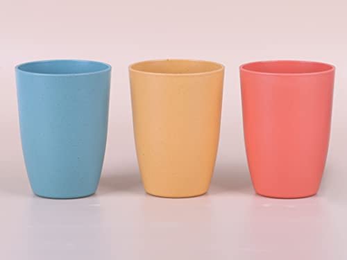 LuckyZone 12oz Eco-Friendly Wheat Straw Cup Set