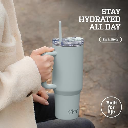 O'JAY 40oz Insulated Tumbler: Leak-Proof & Travel Friendly