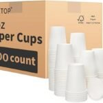 RACETOP 500 Pack 8 oz Eco-Friendly Disposable Coffee Cups