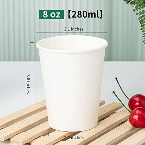 RACETOP 500 Pack 8 oz Eco-Friendly Disposable Coffee Cups